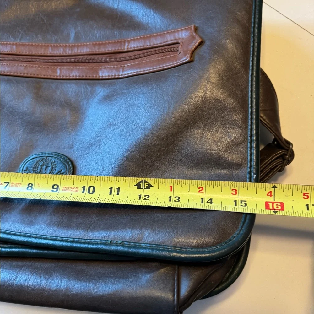 Vintage Brown Leather 90s Briefcase Laptop Bag MINTY M International Series